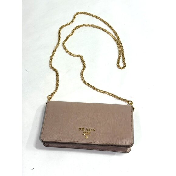 Prada Vitello Move Oro Chain Wallet in Mauve - Picture 5 of 9